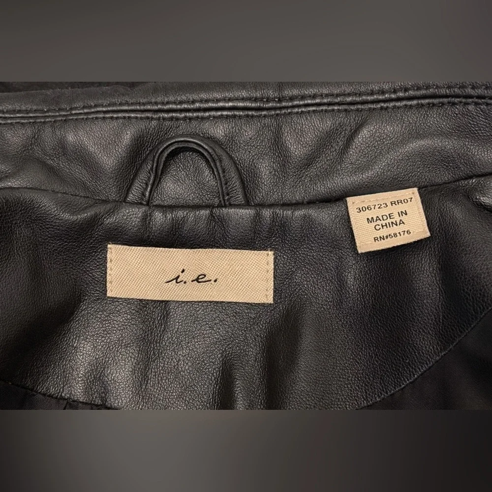 Black genuine leather blazer by I.e. Daytime evening L - Picture 3 of 3